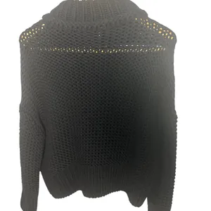 Free People Black Turtleneck Sweater with Chunky Knit Relaxed Fit S thumbnail 4
