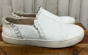 Kate Spade‎ Women's Lillie White Ruffle Slip-On Sneakers Size 6.5 Casual Flats thumbnail 1