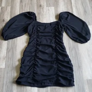 Abercrombie Black Ruched Dress NWT thumbnail 2