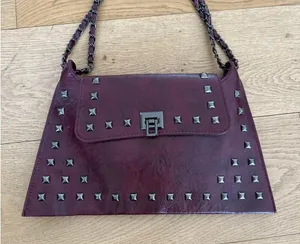 No brand - Crossbody Faux Leather Handbag in Dark Red thumbnail 2