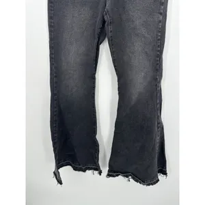 Forever‎ 21 Womens Black Denim Flare Jeans Size 28 Button Fly Festival Fringe thumbnail 4