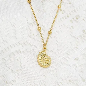 Ammonite Fossil Necklace Gold thumbnail 5
