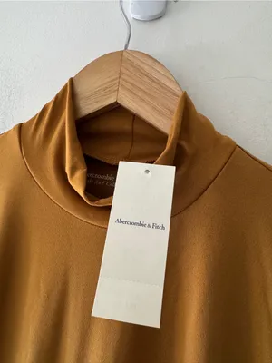 Abercrombie & Fitch Soft A&F Brown Long‎ Sleeve Mock Neck Bodysuit thumbnail 2