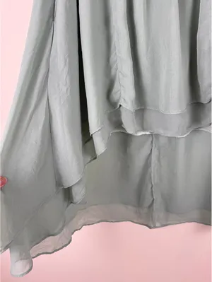 Staring at Stars UO Sage Green Layered High Low Chiffon Skirt Small Boho thumbnail 5
