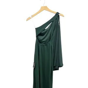 Lulus Majestic Attitude Emerald Cape Sleeve One-Shoulder Maxi Dress size XS NWT thumbnail 7
