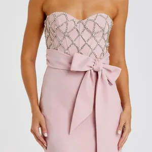 MAC DUGGAL 2294 Strapless Crepe Embellished Bustier Gown With Bow thumbnail 6