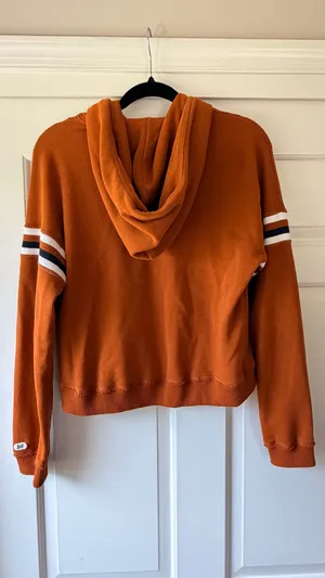 Abercrombie & Fitch Orange Cropped Hoodie Small Varsity Sweatshirt thumbnail 5