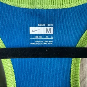Nike Fit Dry Women's Blue Tank Top with Lime Accents thumbnail 4