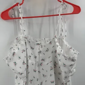 Lulus Dress Women's Size XL Ruffle Cottage NWT Be a Wildflower White Floral Mini thumbnail 11
