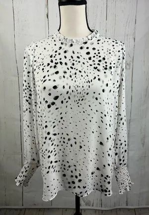 Rachel Zoe White Blouse Pleaded Neckline thumbnail 1