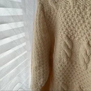 Vintage cream pullover sweater Tan thumbnail 4