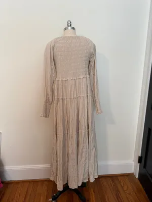 Cream Vneck Maxi Dress Tan Size XL thumbnail 4