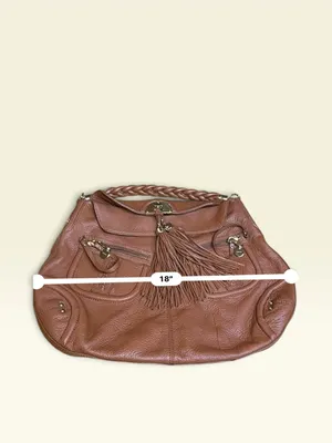 Vintage Bebe Y2K Leather Slouchy Hobo Shoulder Bag Brown Boho Tassel thumbnail 10