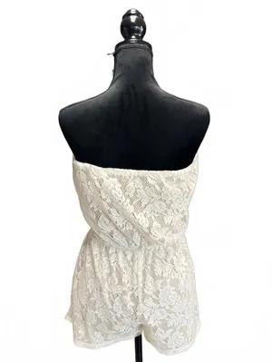 Trixxi White Lace Strapless lace romper Party XS thumbnail 2