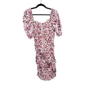 For Love and Lemons Melrose White Pink Floral Ruched Mini Cocktail Dress Large thumbnail 2