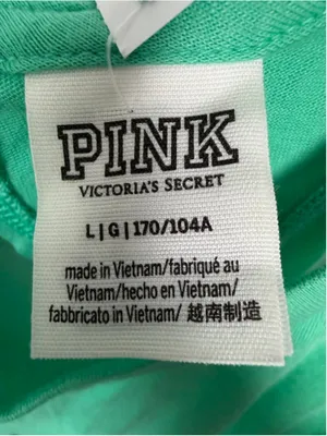 Women's PINK Victoria's Secret Green Tank Top with Black Logo, Size L EUC thumbnail 3