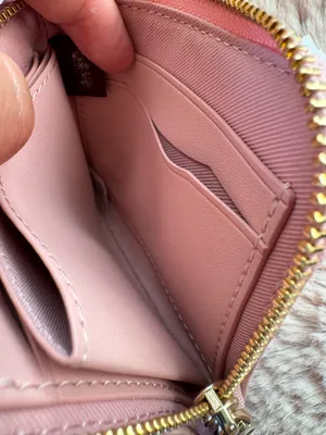 NWT Coach Small Corner Zip Wallet Signature Denim Charms CEU98 Gold/Light Pink thumbnail 8