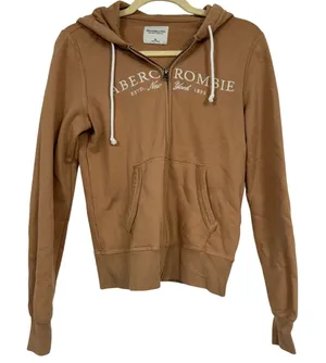 Abercrombie & Fitch Brown Logo Full Zip Hoodie Sweatshirt Women’s XS Casual thumbnail 1