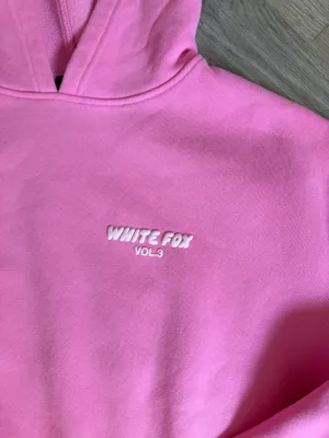 White Fox Pink Hoodie thumbnail 4