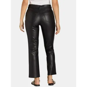 Time and Tru Womens Pants Sz 6 Black High Rise Straight Leg Faux Leather Casual thumbnail 2