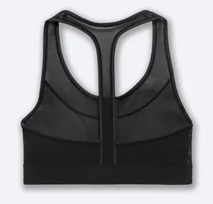 Brooks Fast Forward Zip Up Black Mesh Racerback Sports Bra Size L thumbnail 2