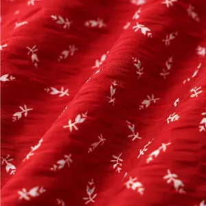 Rihoas Red Floral V Neck Ruffle Maxi Dress thumbnail 3