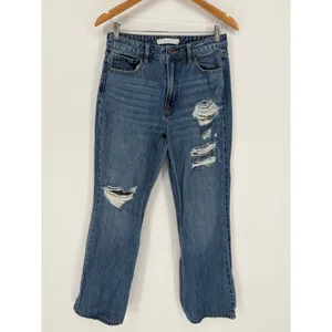 Hidden Jeans Happi Split Hem Straight‎ Leg Jeans 27 Distressed Cotton High Rise thumbnail 2