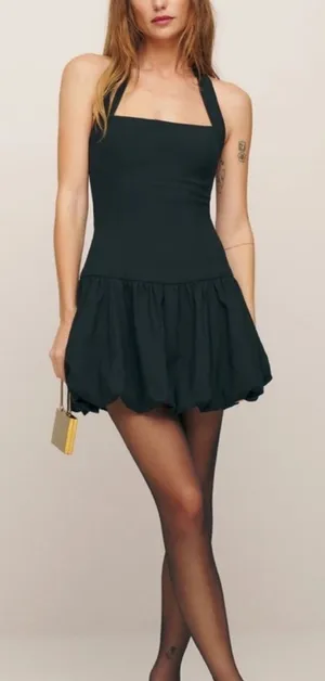Reformation‎ Babette Dress in Black sz 4 lbd thumbnail 1
