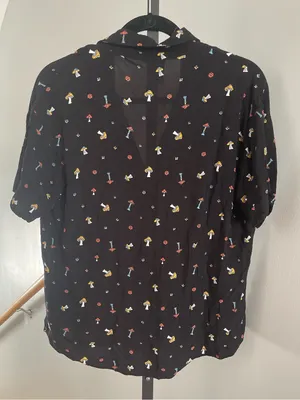 Self Esteem Mushroom Print Button Down Shirt Size XL thumbnail 3