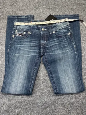 Miss Me Blue Low-Rise Boot Cut Stretch Denim Jeans thumbnail 8