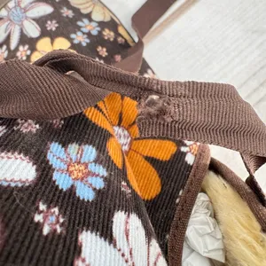 No Boundaries Lexie Boots Brown Corduroy Retro Floral Flower Power Boho Hippie 8 thumbnail 10