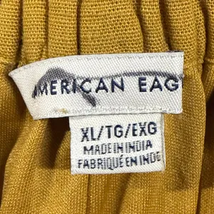 American Eagle XL Linen Paperbag High Rise Tapered Pants Mustard Yellow Coastal thumbnail 5