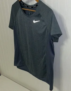 Nike Dri-fit Running Athletic Cut Short Sleeve T-Shirt Gray thumbnail 2