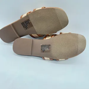 Justfab Becca‎ Flat Sandals Womens 8 Brown Woven Upper Comfortable Slip-On NEW thumbnail 10