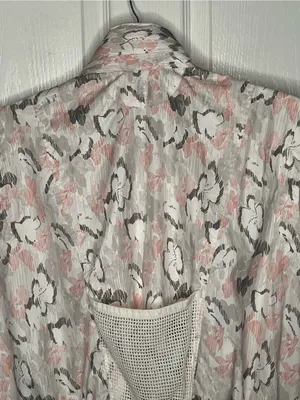 Free People Movement Off The Grid Sz L Utility Vest Ivory Floral Hooded NWT thumbnail 12