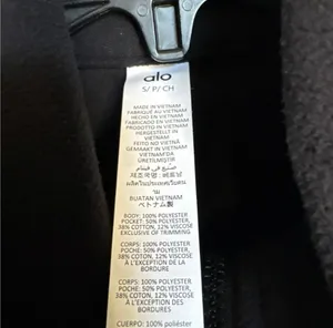 Alo Yoga Polar Fleece Game Time Full Zip Jacket Black Athletic small thumbnail 7