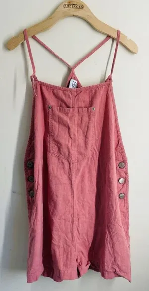 BDG Linen Blend Pink Romper Overalls size L thumbnail 1