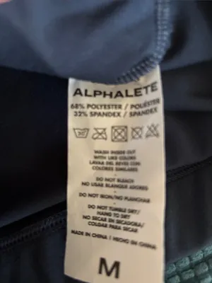 AlphaleteNavy Blue Strappy Sports Bra Sz M Work Out Yoga Pilates Pads Logo thumbnail 3