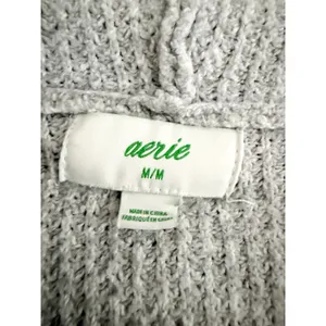 Aerie | EUC CozyUp Waffle Sweater Hoodie in Gray Oversized | Sz M thumbnail 7