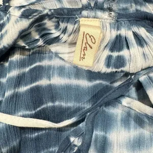 Elan Tie Dye Blue White Gauze Mini Summer Sundress Women’s Medium thumbnail 2