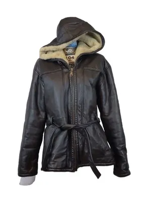 WILSONS leather vintage coat with belt size large thumbnail 1