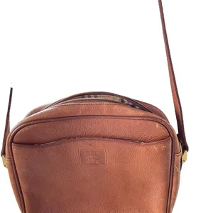 Burberrys Haymarket Scalloped leather crossbody bag Nova check lining Vintage thumbnail 1