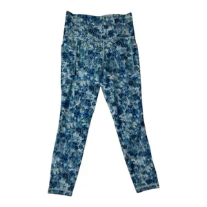 Athleta size small Salutation stash 7/8 tight Blue White printed Leggings pocket thumbnail 9