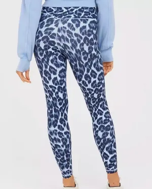 NWT Aerie Offline Blue Cheetah Print Crossover Leggings thumbnail 2