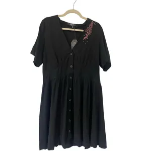 NWT Disturbia Foxglove V Neck Black Whimsygoth Mini Dress Size 12 thumbnail 3