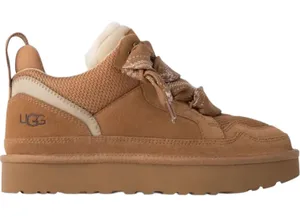 Ugg Lowmel Sneakers Suede Sheepskin Insulated Low Top Lace Up Chestnut 7 thumbnail 1