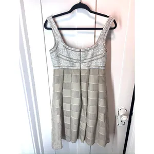 Gold Sequin Mini Dress Fairy Coquette Carmen Marc Valvo Size 4 Y2K thumbnail 5