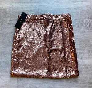 Lulus (NWT) Pop The Bubbly Rose Gold Sequin Mini Skirt Size S thumbnail 6