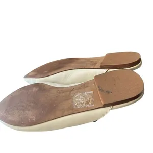 Madewell The Frances Skimmer Mules Leather Slides Beige Size 6 thumbnail 3