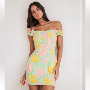 Sabo Skirt Tillie Mini Dress in Rose Fill Green Size Large US 8 thumbnail 2